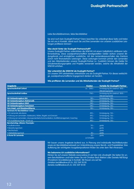 Jahresbericht 2012/13-2 ansehen - Wirtschaftsschule KV Winterthur