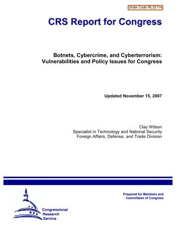 Botnets, Cybercrime, and Cyberterrorism - University of Maryland ...