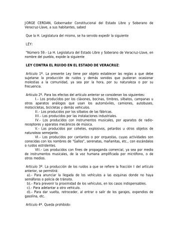 ley numero 59 contra el ruido en el estado