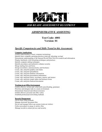 Administrative Assisting, 4001 - nocti