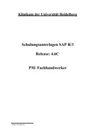 Schulungsunterlagen SAP R/3 Release: 4.6C PM/ Fachhandwerker