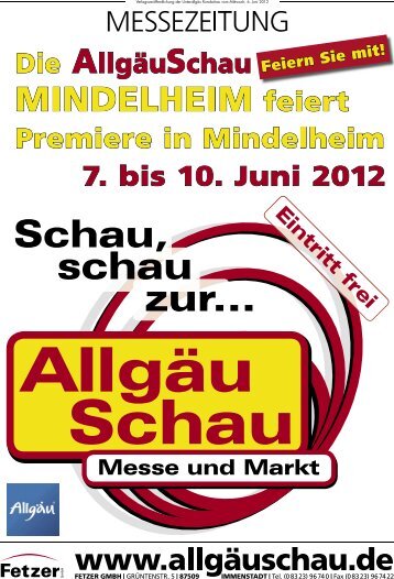 Messezeitung AllgäuSchau Mindelheim 2012