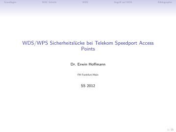 WDS/WPS Sicherheitslücke bei Telekom Speedport Access Points