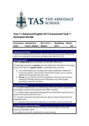 Year 11 Advanced English 2013 Assessment Task 1: Dystopian ...