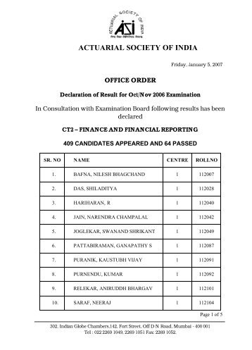 CT2 - Actuarial Society of India