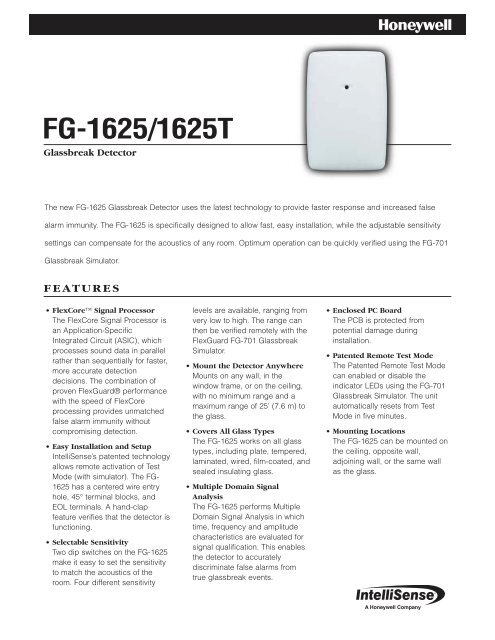 FG-1625/1625T, Data Sheet - Intella-Home Inc.