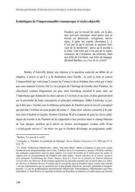 Ecriture encyclopÃ©dique â Ã©criture romanesque - Gustave Flaubert ...