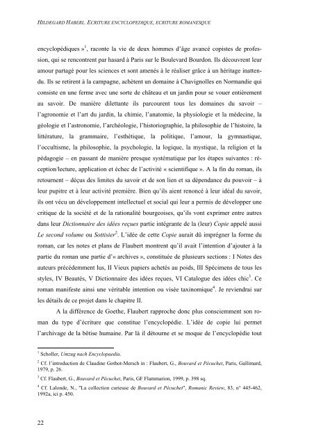 Ecriture encyclopÃ©dique â Ã©criture romanesque - Gustave Flaubert ...