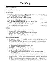 Resume - Polymer Science and Engineering - University of ...