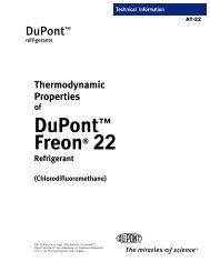 Thermodynamic Properties of DuPont(tm) Freon(R) 22 Refrigerant