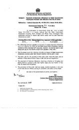 DA - Payment to State Govt. Employees. - J & K Finance Department