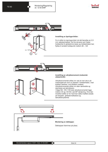 Dorma montÃ¸rhÃ¥ndbok 2001 - Mamut ServiceSuite WebShop