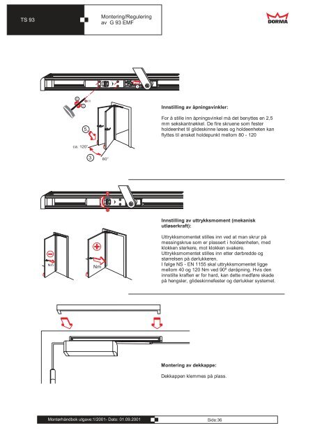 Dorma montÃ¸rhÃ¥ndbok 2001 - Mamut ServiceSuite WebShop