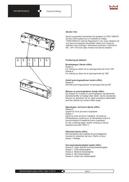 Dorma montÃ¸rhÃ¥ndbok 2001 - Mamut ServiceSuite WebShop