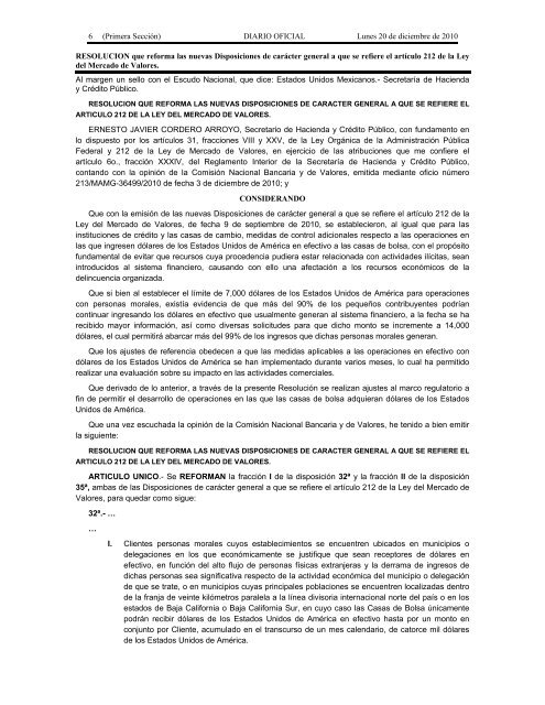 Publicación - Diario Oficial de la Federación