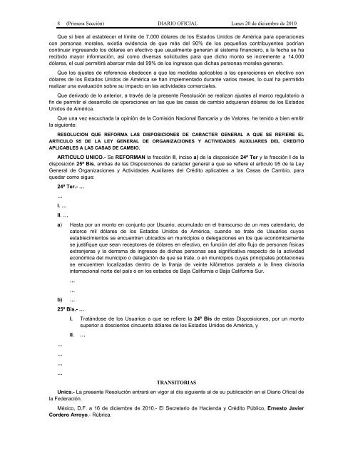 Publicación - Diario Oficial de la Federación