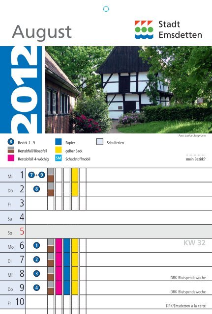 Abfallkalender 2012 - in der Stadt Emsdetten