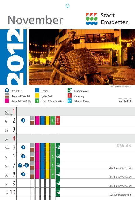 Abfallkalender 2012 - in der Stadt Emsdetten