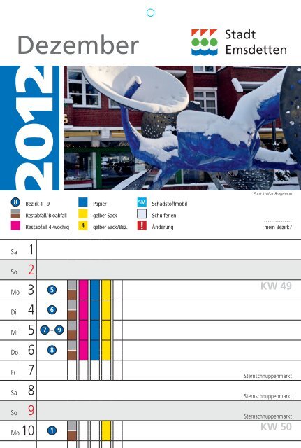 Abfallkalender 2012 - in der Stadt Emsdetten