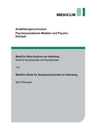 Ausbildungscurriculum Psychosomatische Medizin und ... - MediClin
