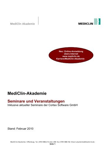 Fundiertes Wissen für das KIS Seminare und ... - MediClin