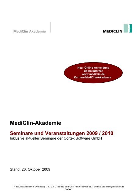 Fundiertes Wissen für das KIS Seminare und ... - MediClin