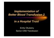 Implementation of Better Blood Transfusion 2 in a Hospital Trust