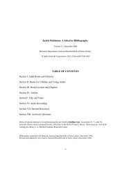 A Selective Bibliography TABLE OF CONTENTS - The Jackie ...