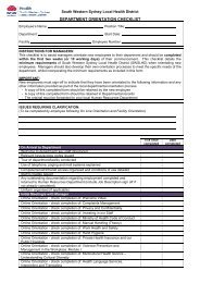 SWSLHD Departmental Orientation Checklist - South Western ...