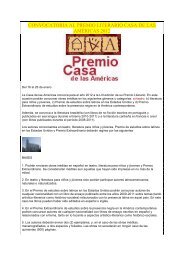 convocatoria al premio literario casa de las amÃ©ricas 2012