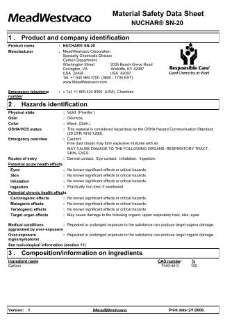 nuchar® sn-20 - MeadWestvaco