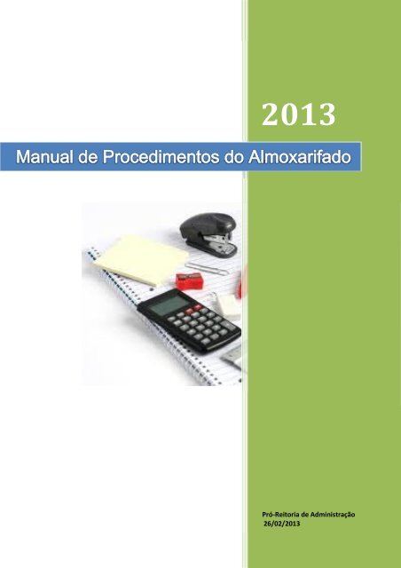 Manual de Procedimentos do Almoxarifado Central - Reitoria ...