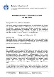 Elternbrief zum neuen Schuljahr 2010/2011 An alle Eltern