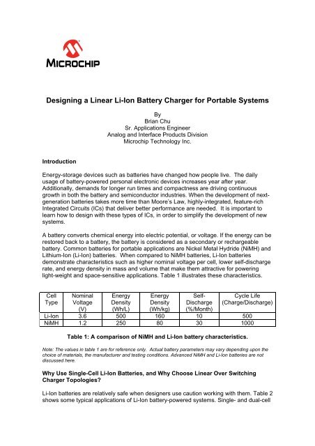 Designing a Linear Li-Ion Battery Charger for ... - Arrow Electronics