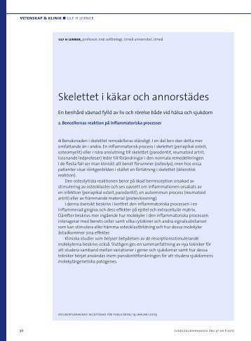 Skelettet i käkar och annorstädes, del 2 - Tandläkartidningen