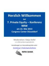 7. PRIVATE EqUITy-KONFERENZ NRW - Deutsche ...