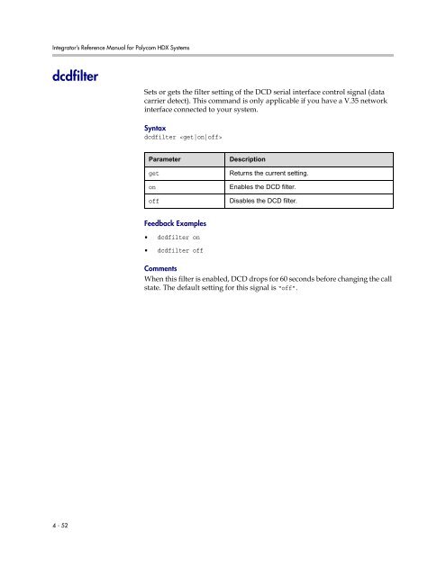 Integrator's Reference Manual for Polycom HDX ... - 1 PC Network Inc