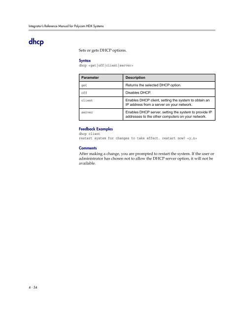 Integrator's Reference Manual for Polycom HDX ... - 1 PC Network Inc