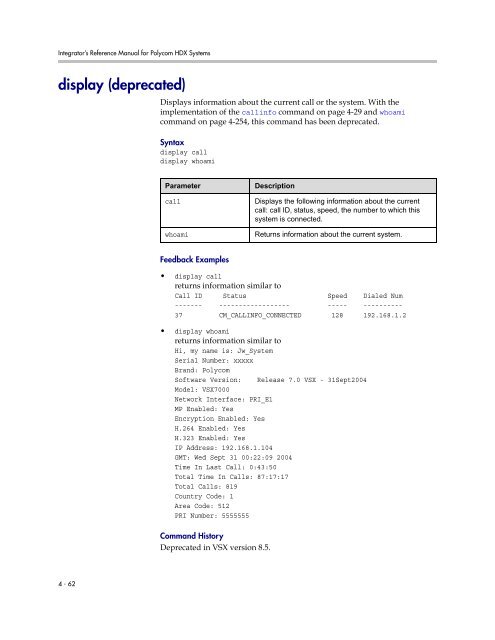 Integrator's Reference Manual for Polycom HDX ... - 1 PC Network Inc