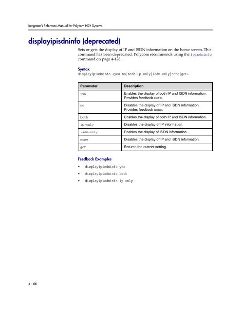 Integrator's Reference Manual for Polycom HDX ... - 1 PC Network Inc