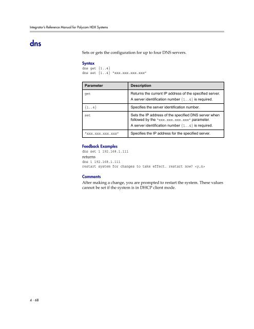 Integrator's Reference Manual for Polycom HDX ... - 1 PC Network Inc