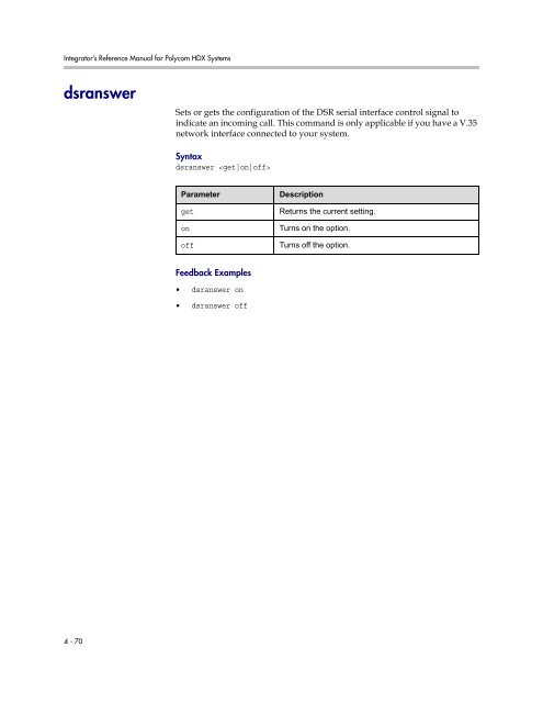 Integrator's Reference Manual for Polycom HDX ... - 1 PC Network Inc