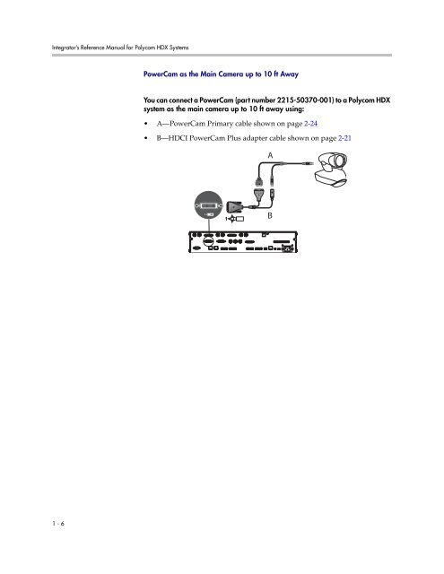 Integrator's Reference Manual for Polycom HDX ... - 1 PC Network Inc