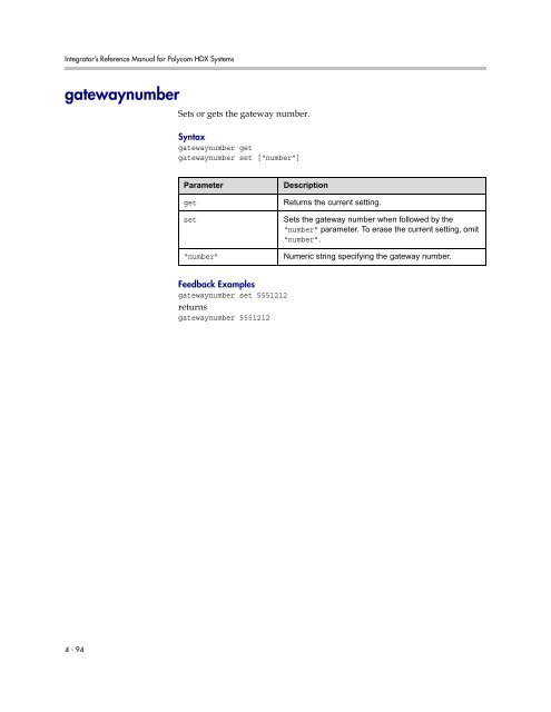 Integrator's Reference Manual for Polycom HDX ... - 1 PC Network Inc