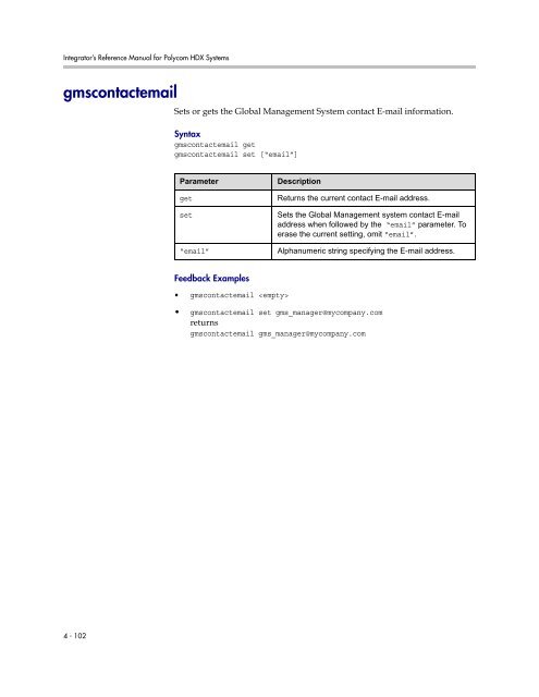 Integrator's Reference Manual for Polycom HDX ... - 1 PC Network Inc