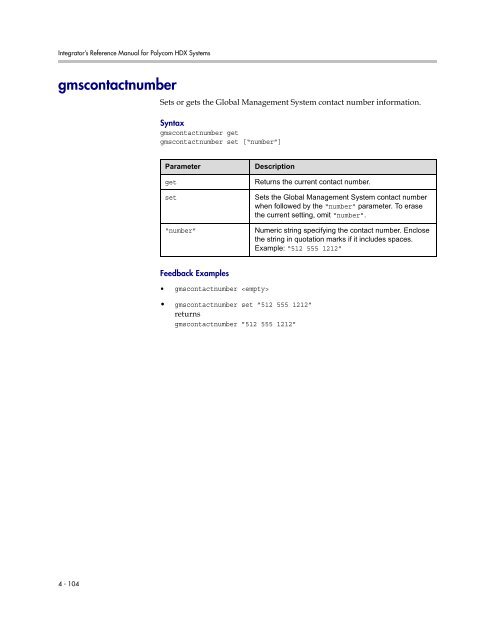 Integrator's Reference Manual for Polycom HDX ... - 1 PC Network Inc