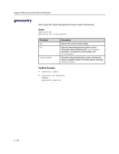 Integrator's Reference Manual for Polycom HDX ... - 1 PC Network Inc