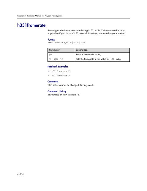 Integrator's Reference Manual for Polycom HDX ... - 1 PC Network Inc