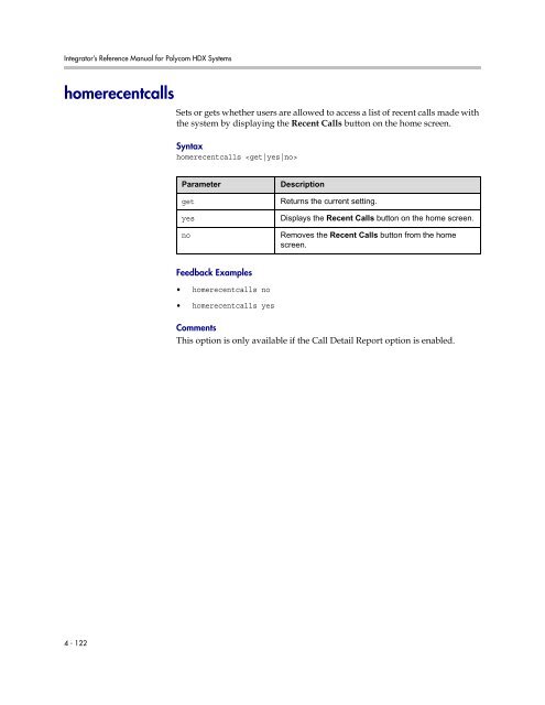 Integrator's Reference Manual for Polycom HDX ... - 1 PC Network Inc