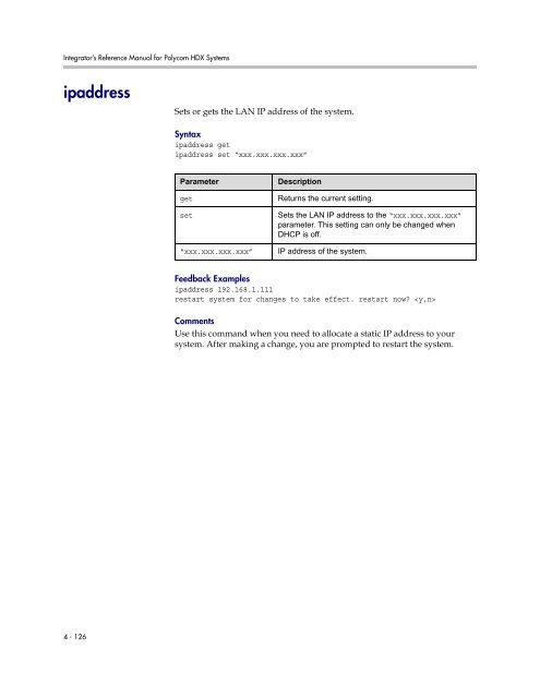 Integrator's Reference Manual for Polycom HDX ... - 1 PC Network Inc